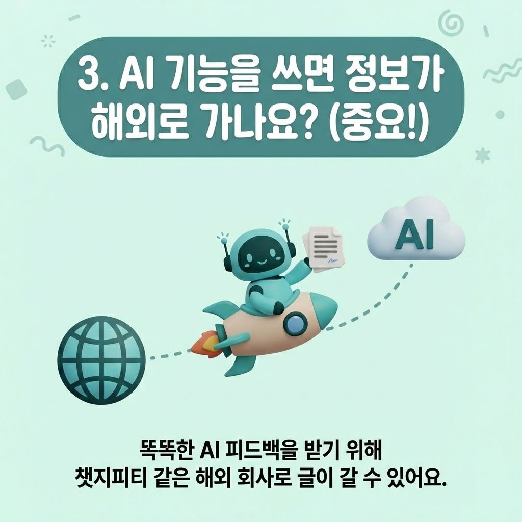 AI 기능을 쓰면 정보가 해외로 가나요?